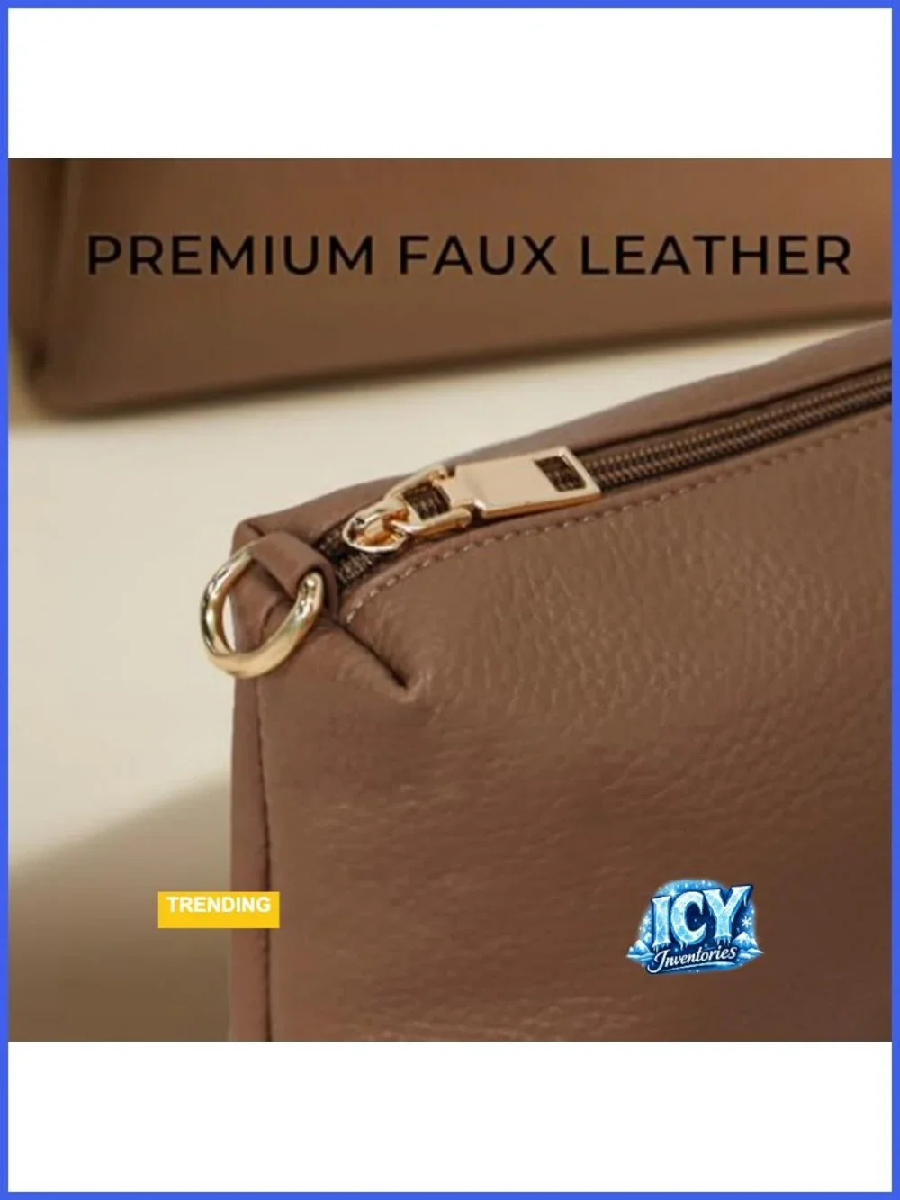 Faux Leather Satchel Crossbody Bag with Adjustable Strap for Women Tablet Purse